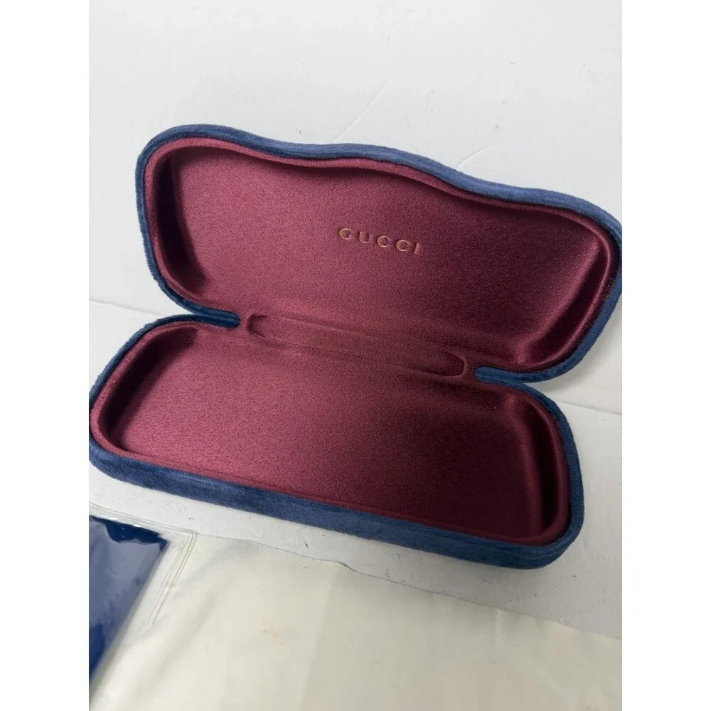 Velvet Gucci Glasses Blue Hard Case Winecolor Rose with Satin Interior cloth